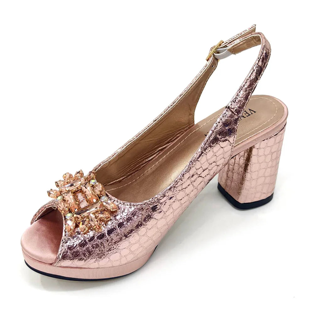 Fashion Italian Shoe and Bag Set Designer Women 2024 African Ladies Shoes and Bags Decorated with Rhinestone Wedding Women Pumps