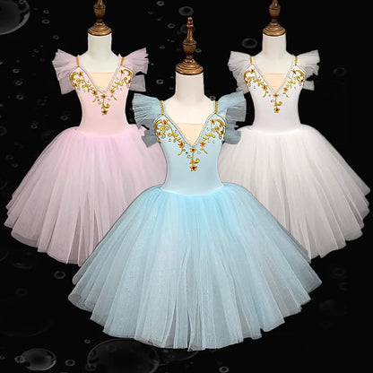 Fashion Children's Day Ballet Dress Kids Tutu Puffy Dance Wear Princess Dresses Girls Summer Performance Clothes Girl Vestidos