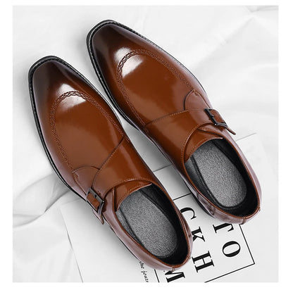 Men's Leather Shoes British Style Business Formal Derby Comfortable Fashionable Casual Footwear-SJ1112