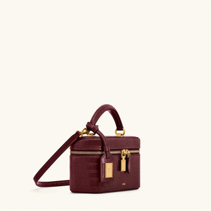 Textured Leather Crossbody Bag for Women, Designer Shoulder Purse with Letter Logo, Chic Commuter Handbag