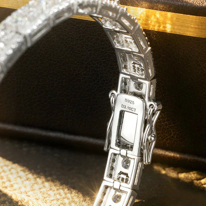 Full Moissanite Tennis Bracelet For Women S925 Sterling Silver Pear Pass Diamond Test Sparkling Luxury Fine Jewelry Gift