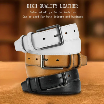 Men Belts High Quality Genuine Leather LONG Large Pin Buckle Metal Automatic Buckle Male Belts Strap Mal 115cm 135cm Size