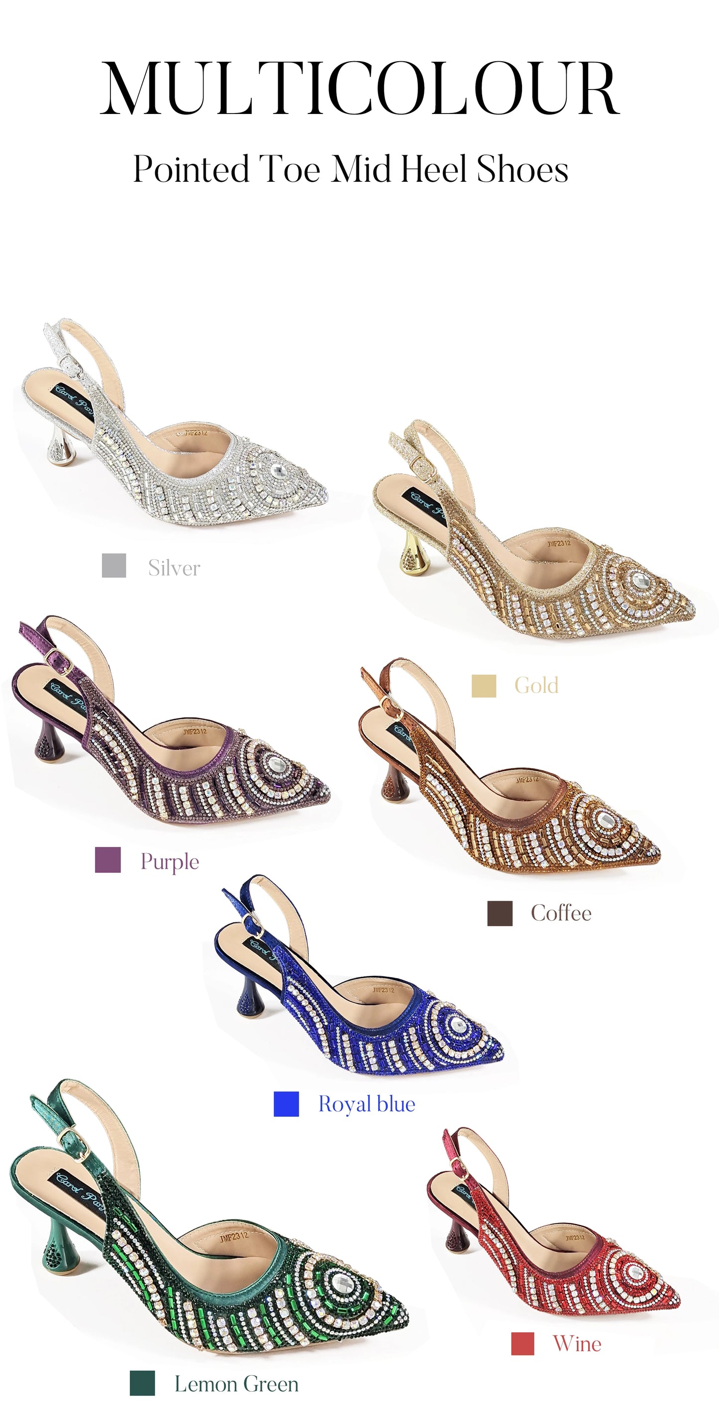 High-end Matching Women's Shoes with Diamond Hard Box Bag Popular in Nigeria Party Women's High Heels