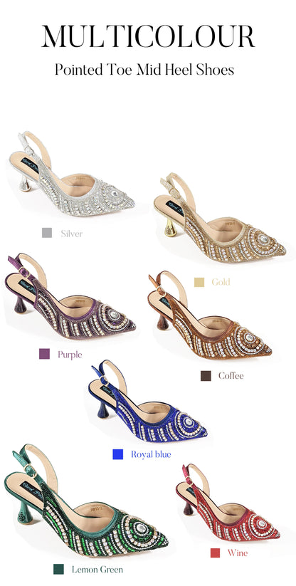 High-end Matching Women's Shoes with Diamond Hard Box Bag Popular in Nigeria Party Women's High Heels