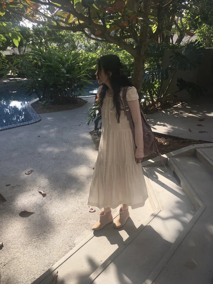 Spring 2025 Chic A-Line Dr Korean Sle Long Svel Women's Faionable Gown Ele Personali Commute Suitable Dr