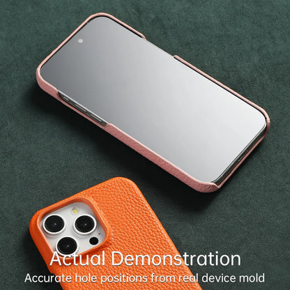 Natural Cowhide Leather for Magsafe Case for iPhone 16 15 Pro Max Promax 15Pro 16Pro Luxury Magnetic Phone Back Cover