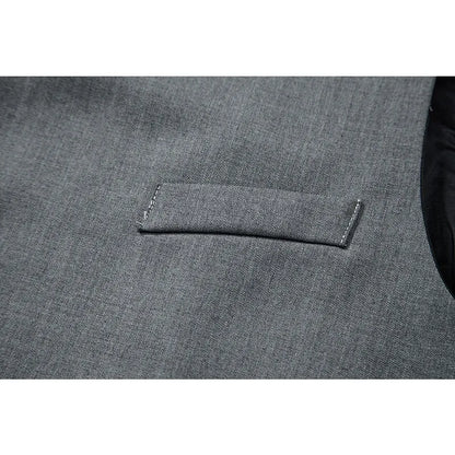 Man Suit Vest Spring Autumn Thin Solid Stand Collar Male Waist Slim Sleeveless Single-breasted Business Wedding Men Vest