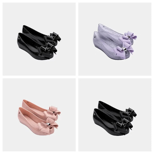 Brazilian Melissa Children's Shoes 2024 New Style Jelly Shoes For Medium To Large Children BowWomen's Princess Single Shoes Spri