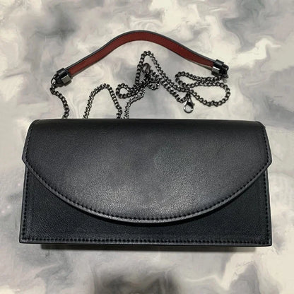 Women's Handheld Chain Evening Bag Party Banquet Rhinestone Basic Casual Matte Rectangular Patent Leather Shoulder Bag Crossbody