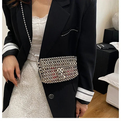 PU Sense of Luxury Solid Color Evening Bags Hollow Out Temperament 2025 Hot Sale Ladies Bags Versatile Fashion Shoulder Bags