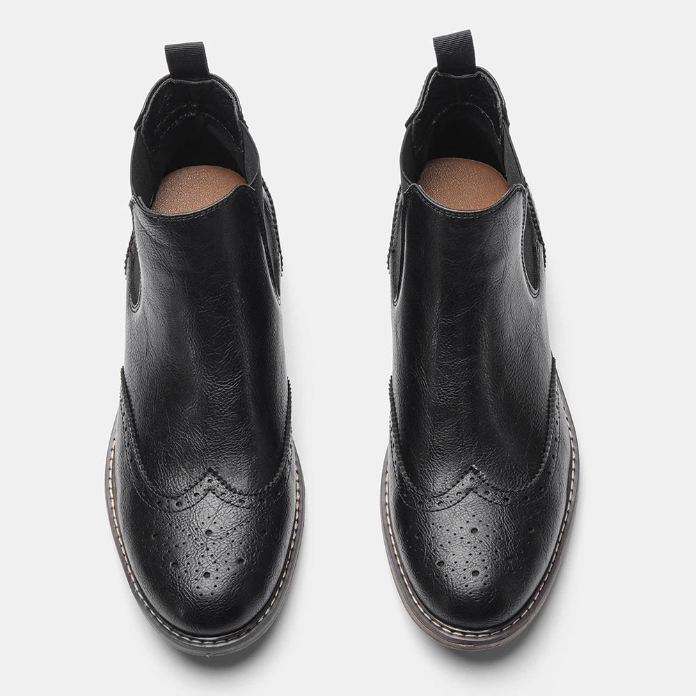 Size 7-13 Brogue Chelsea Men Boots Classical American Style Leather Boots