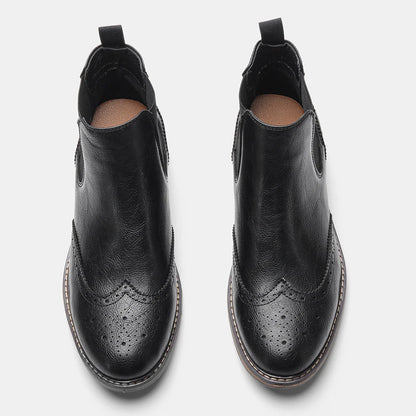 Size 7-13 Brogue Chelsea Men Boots Classical American Style Leather Boots