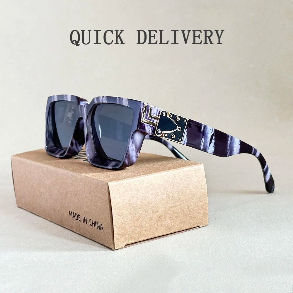 Square Sunglass Men Retro Millionaire Sunglasses Women 2025 Trendy Vintage Vacation Fashion Glasses Gafas De Sol Hombre Lunette