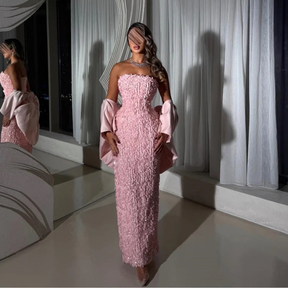 Lena Pink Prom Dresses 2025 Luxury Evening Dress Woman Bespoke Occasion Dresses for Special Occasions Fish Tail Ball Gown Dress