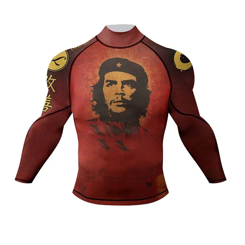 Cody Lundin Wrestling Compression T Shirt Men Full Subliamtion Brazilian Jiu-Jitsu MMA Shor Sleeve Rashguard With Anti Rubber