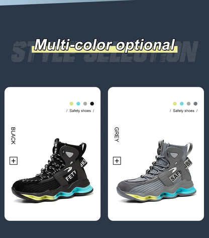 European Plus Size 50 Newest Design Men Wrok Safety Boots Anti-smash Steel Toe Cap Indestructible Construction Industry Shoes