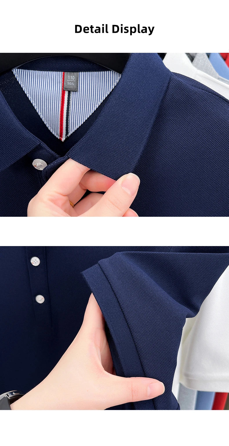 High end designer brand short sleeve polo shirt men's summer breathable trend golf pony embroidery business casual Paul T-shirt
