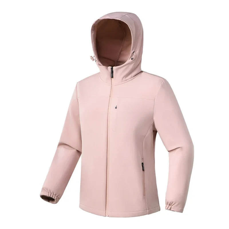 Waterproof Fleece Jacket Women Windproof Thermal Soft Shell Coat Outdoor Hiking Camping Climbing Trekking Windbreaker