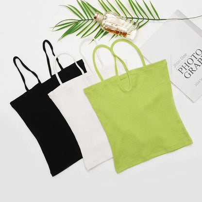 Summer Sexy Slim-Fit Women's Top New Arrival Summer Sleeveless Tank Tops Reversible V-Neck Knit Strapless Camisole Woman Clothes