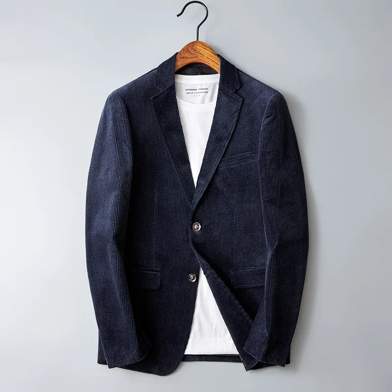 Autumn Winter 2025 New Korean Version of Fashion Handsome Men Young Slim Casual Corduroy Suit Cotton Corduroy Suit Jacket  M-4XL