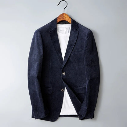 Autumn Winter 2025 New Korean Version of Fashion Handsome Men Young Slim Casual Corduroy Suit Cotton Corduroy Suit Jacket  M-4XL