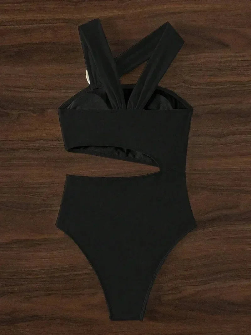 Solid Lace Up Swimsuit Woman Sexy One Piece Swimsuit Swimwear for Women Push Up Women‘s Bathing Suit Beachwear Female Bodysuit