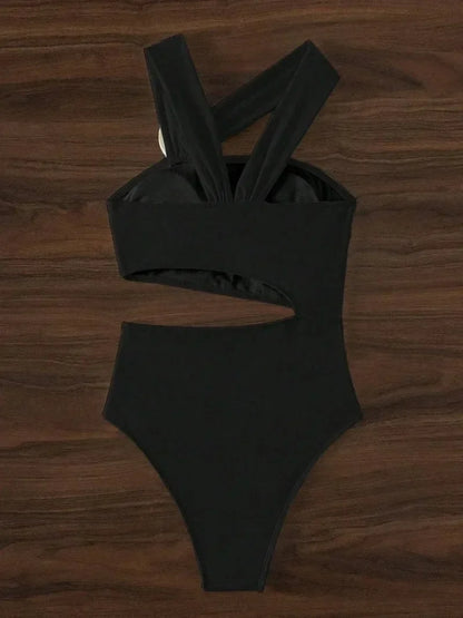 Solid Lace Up Swimsuit Woman Sexy One Piece Swimsuit Swimwear for Women Push Up Women‘s Bathing Suit Beachwear Female Bodysuit