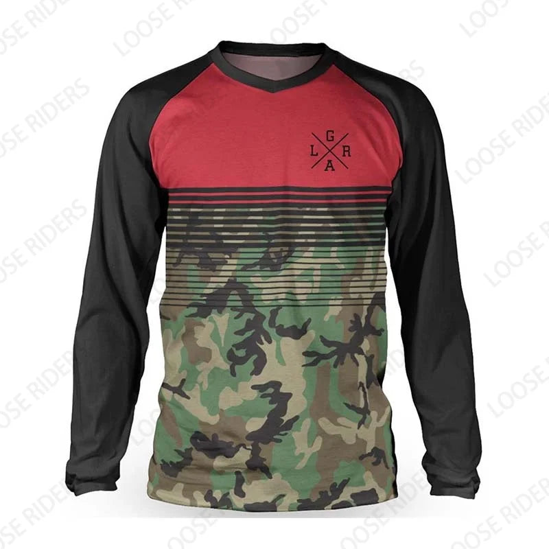 Loose Rider Men's Mountain Bike Long Sleeve Jersey DH Motocross Downhill Jersey BMX Bike Enduro MTB Shirt Breathable Clothing