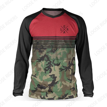 Loose Rider Men's Mountain Bike Long Sleeve Jersey DH Motocross Downhill Jersey BMX Bike Enduro MTB Shirt Breathable Clothing