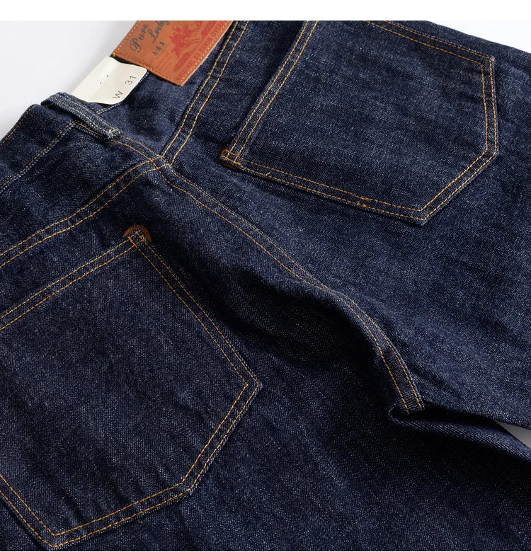 16oz Heavyweight Red Selvedge Denim Jeans for Men High Quality Loose Straight Pants One Wash Autumn Casual 100% Cotton Y2K
