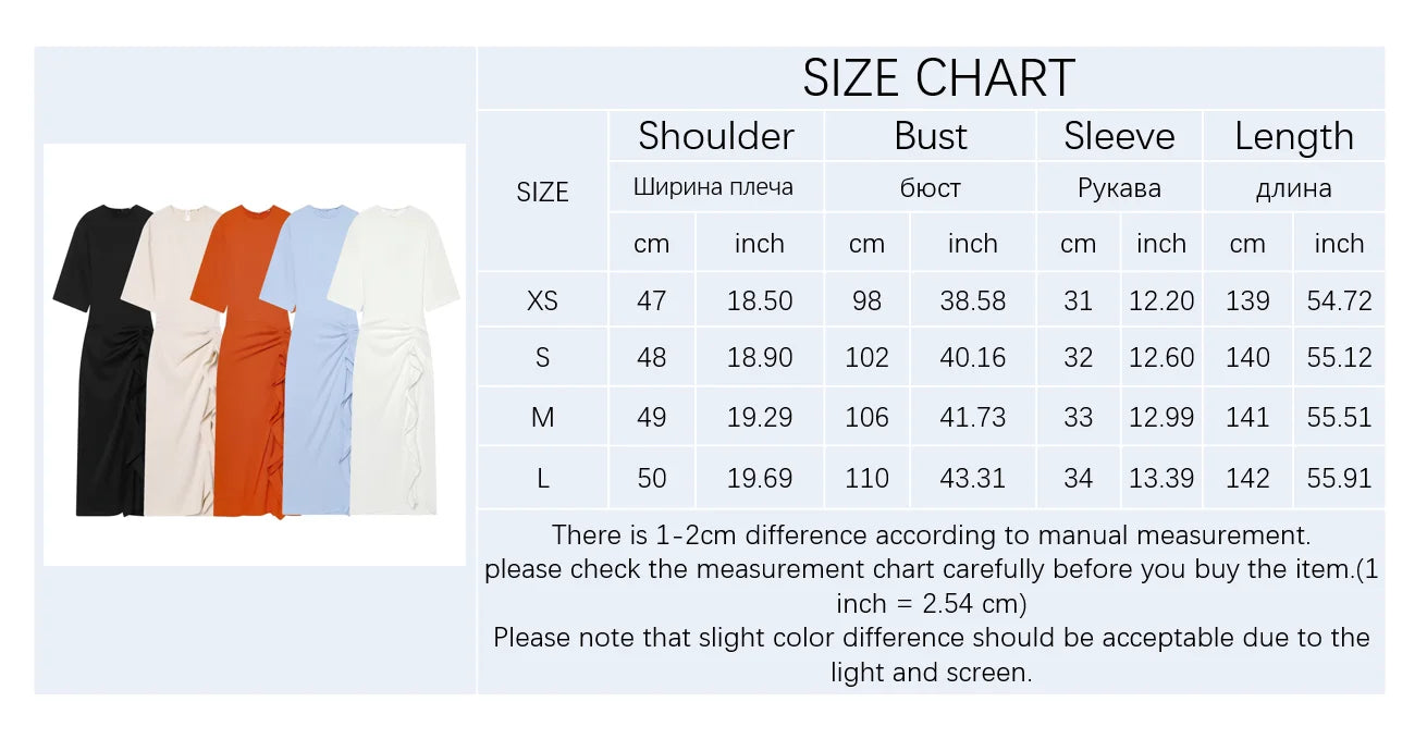 Women's Dress New Pleated Slit Midi Dress Spring Sexy Elegant Women's Long Dress
