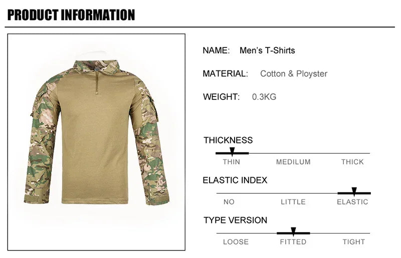 Camouflage Softair US Army Combat Uniform Military Shirt Cargo CP Multicam Airsoft Paintball Cotton Tactical Clothing