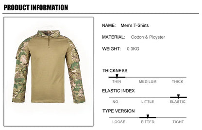 Camouflage Softair US Army Combat Uniform Military Shirt Cargo CP Multicam Airsoft Paintball Cotton Tactical Clothing
