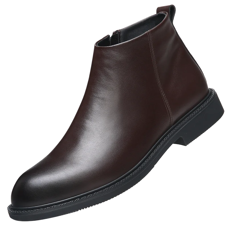 New Business Men's Short Boots Retro fashion minimalist style Outdoor leisure party office genuine leather adult quality shoes