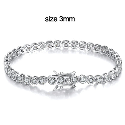 D VVS1 Round Moissanite Tennis Bracelet Original s925 Sterling Silver Plated 18k Gold with GRA Bracelets for Women Man