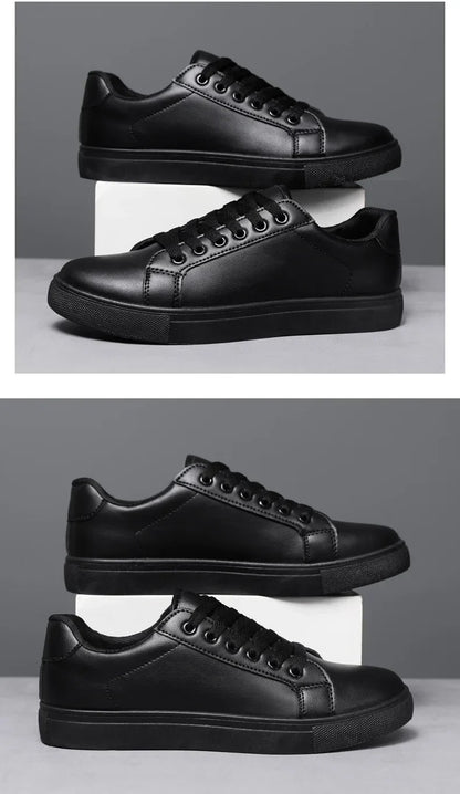 White Black Men Shoes Comfortable Casual Skateboard Shoes Men Solid Leisure Sneakers Lightweight Walking Shoes