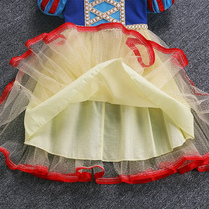 Kids Girl Snow White Dress Summer Short Sleeved Birthday Party Elsa Princess 2026 New Halloween Costume for Girls 2-8 Years Old