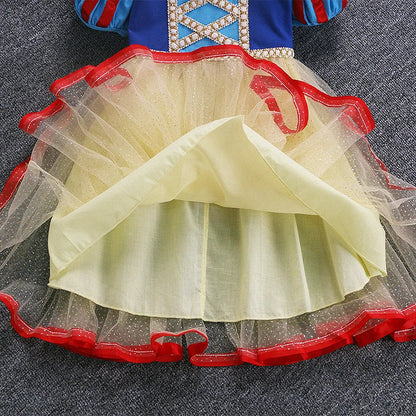 Kids Girl Snow White Dress Summer Short Sleeved Birthday Party Elsa Princess 2026 New Halloween Costume for Girls 2-8 Years Old