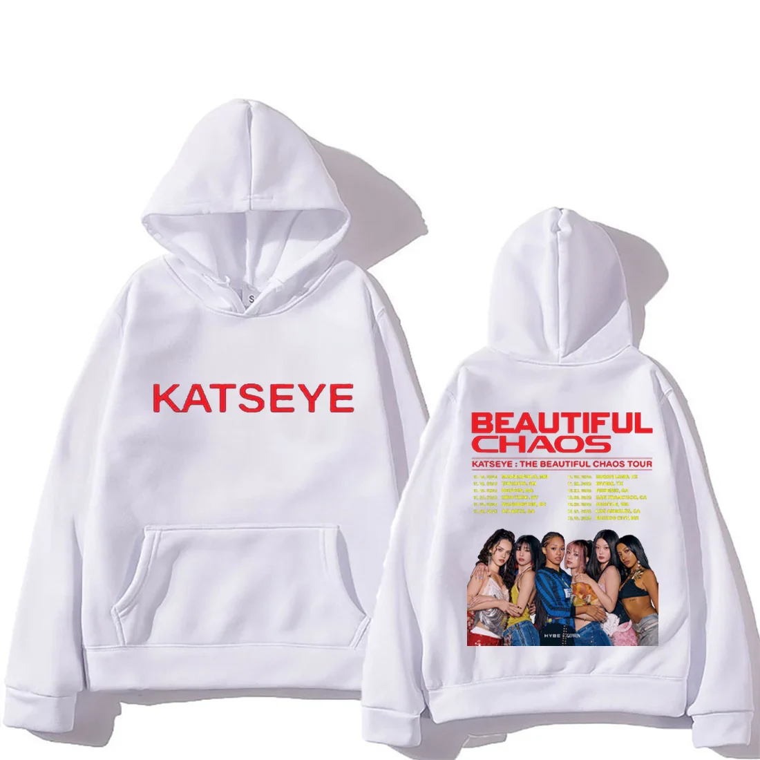 THE BEAUTIFUL CHAOS TOUR Fashion pop Hoodie Men Women's vintage clothes Fleece Long sleeve pullovers oversized hoodies