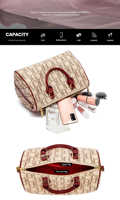 Letter Printing Design Large Capacity Women's Shoulder Bag Autumn and Winter New Retro Classic Style Fashion Women's Handbag