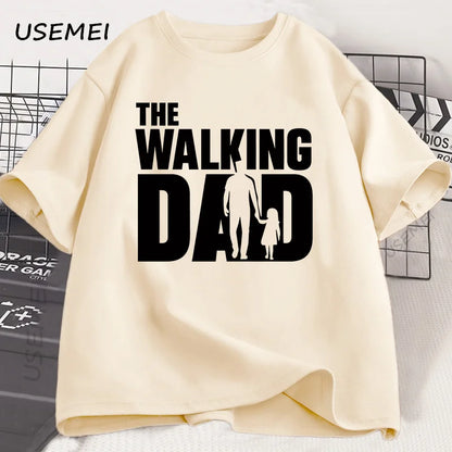 The Walking Dad Funny T-Shirt Funny Father and Daughter Matching Tee Shirt Cool Dad Graphic T Shirts Best Father's Day Clothes