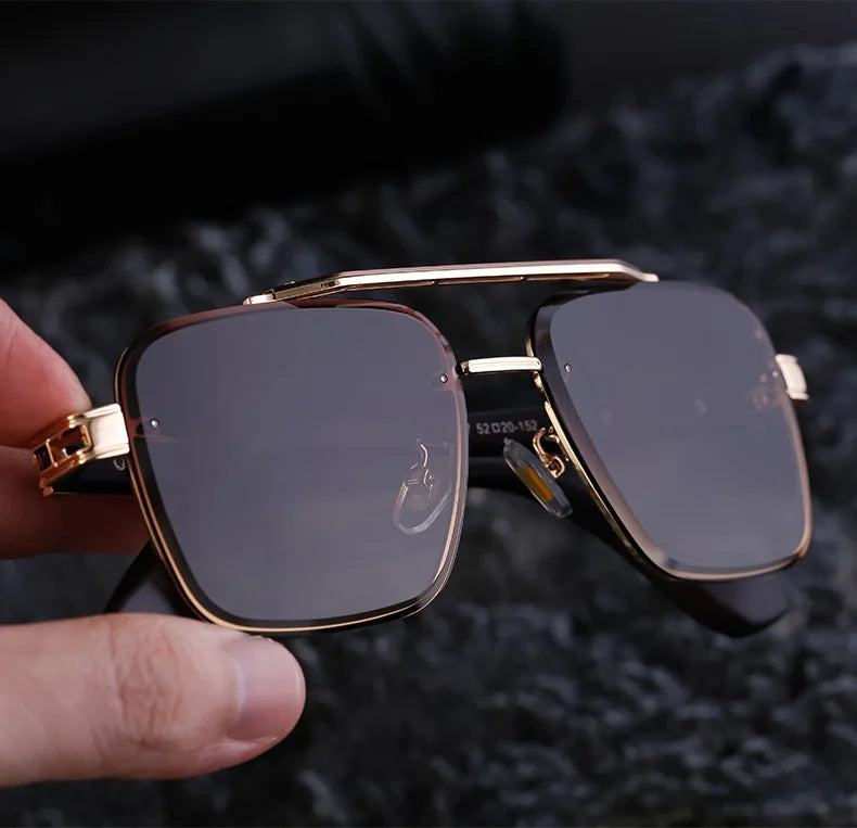 2025 Square Sunglass Men Luxury Sunscreen Rimless Sunglasses Women Vintage Fashion Glasses Gafas De Sol Hombre Lunette De Soleil