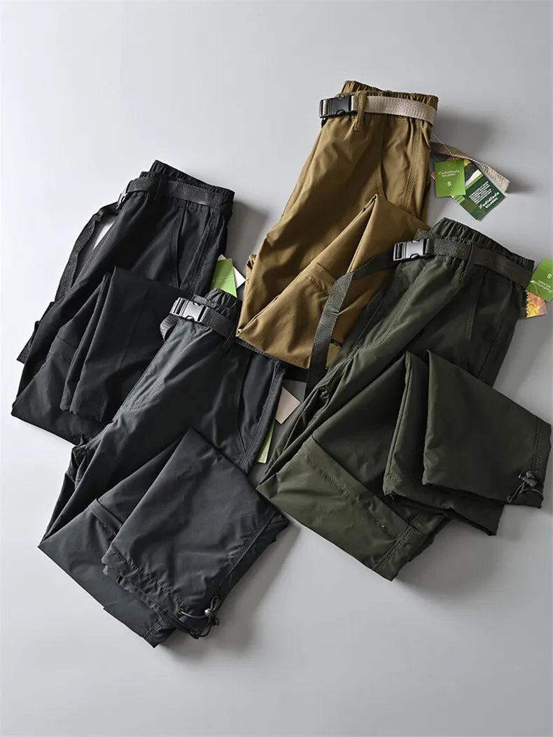 New Hiking Pants Outdoor Casual Cargo Pants Men Spring Summer Trousers/Shorts Outdoor Sport Trekking Camping Fishing Pants M-4XL