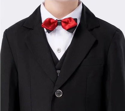Boys Navy Blue Suit For Wedding Teenager Kids Formal Ceremony Tuxedo Dress Children Photograph Blazer Party Performance Costume