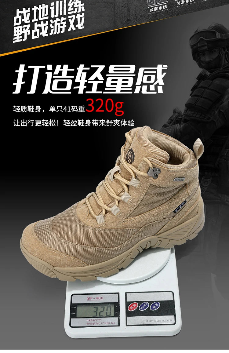 Men's Boot Combat Mens Ankle Boot Tactical Boot Male Shoes Work Safety Shoes Motocycle Boots Men Outdoor Hiking Shoes