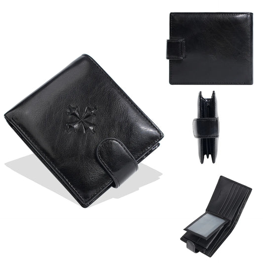 Portefeuille court de luxe pour homme avec logo vintage, porte-cartes zippé et poche à monnaie pour homme
