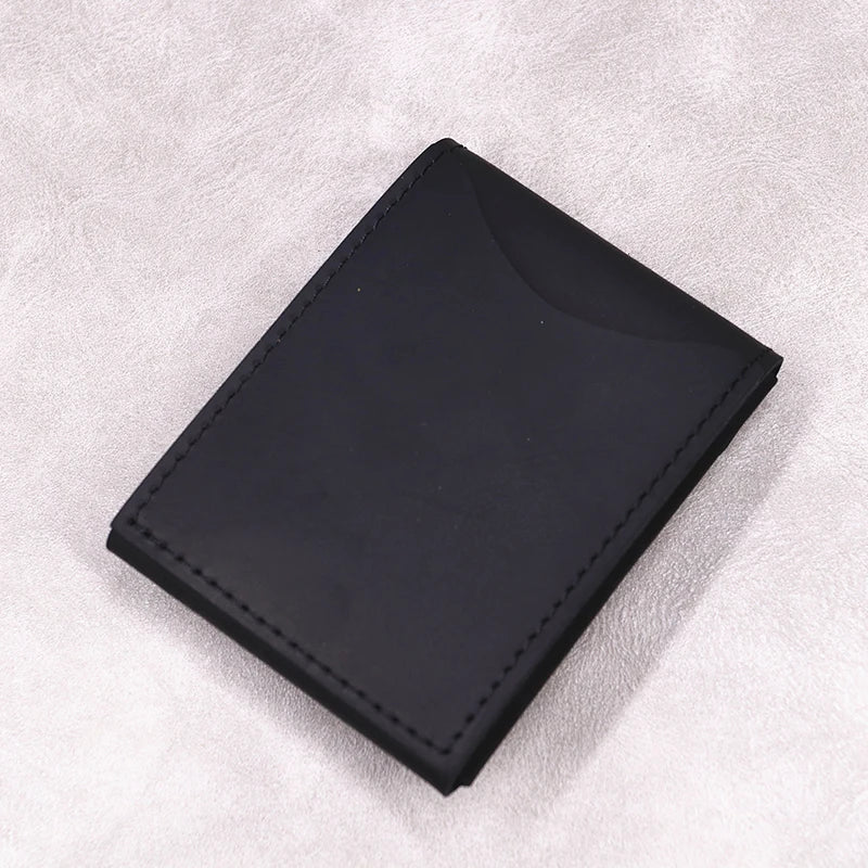 100% Genuine Leather Wallet For Men Male Original Cowhide Slim Minimalist Front Pocket Cash Wallet Card Holder With Flap Closure