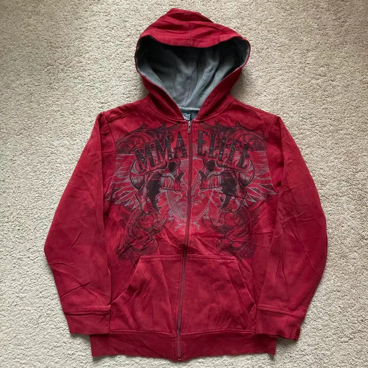 American Y2K New Hip Hop Trend Zipper Hoodie Women Street Casual Loose Joker Vintage Sweatshirt Unisex Fleece Padded Warm Hoodie