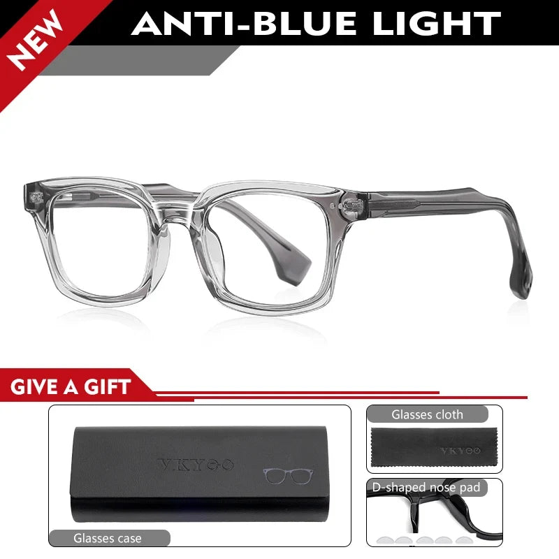 Personalized Fashion New Geometric Square Design Men's Anti-blue Light Reading Glasses Can Be Customized Prescription