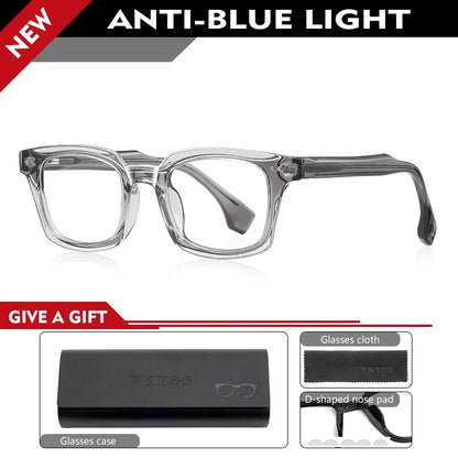 Personalized Fashion New Geometric Square Design Men's Anti-blue Light Reading Glasses Can Be Customized Prescription